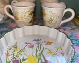 Seymour Mann day lily quiche dish and cups 