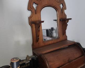 Antique Victorian bureau or shaving mirror