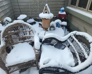 Outdoor furniture,  birdhouse and garden ornaments available