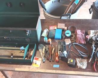 KVS045 Metal Tool Box & Misc. Tools