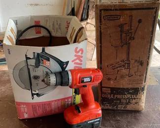 KVS031 - Home Tool Bundle -Drill Press Stand, Circular Saw , B & D 18 V Drill