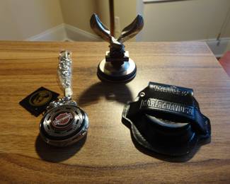 Franklin Mint Harley Davidson Pocket Watch Eagle Display Stand and leather Case