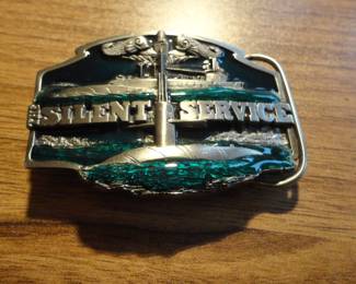 Silent Service Submarine Navel Crest Vintage Belt Buckle