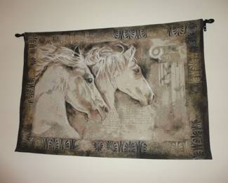 Messengers of Spirit horse tapestry wall hanging by  Annrika McCavitt