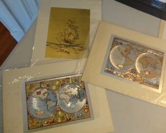 New & Accvrat Map of the World Color Foil/Nova Totius Terrarum Orbis both vintage