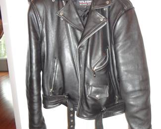 Wilsons Black Leather Motorcycle Biker Jacket (great shape)