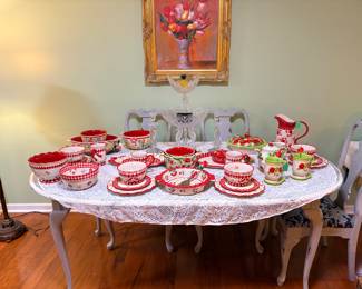 Painted dinning table & chairs