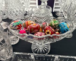 Waterford Crystal & hand painted eggs