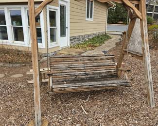 Outdoor Swing Available for presale $175 Text 704-724-3288