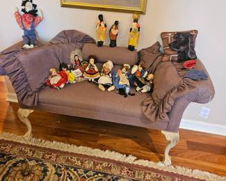 Bench seat and Various Dolls