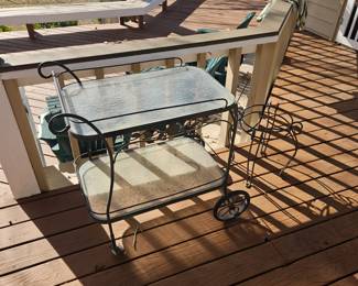 Metal and glass drink trey