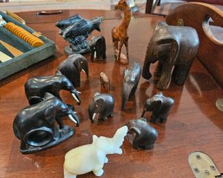 Collection of Rose wood and Ebony wood Elephants