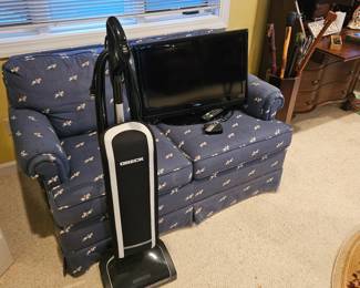 Oreck Vacuum Love seat and small TV