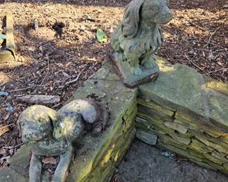 Cast stone dog fiqures