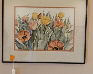 Original water color Tulips