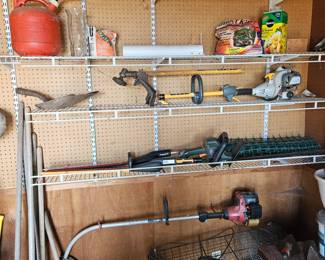 Various tools weedeaters