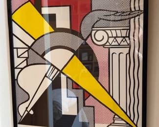 Roy Lichtenstein 'Stedelijk Museum' lithograph, 38" x 26' framed