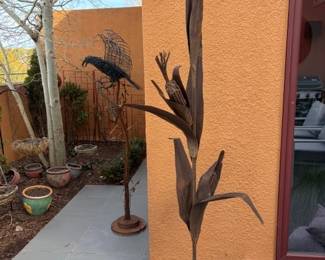 Metal corn sculpture