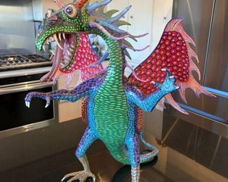 Antonio Joel Garcia (Mexico 1955 - 2023) vintage dragon alebrije, 27 1/2" 