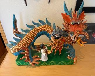 Large Oaxacan ceramic dragon