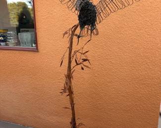 Fun metal raven sculpture