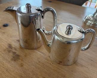 Vintage hotel silver coffee pot and tea pot
