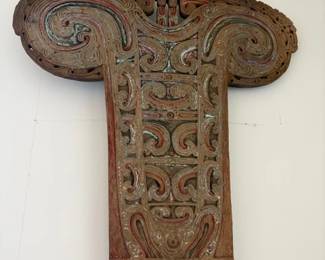 Early 20th C Kula, Papua New Guinea canoe splashboard