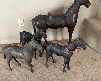 Vintage Asian horse figures