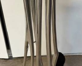 Umbra Italian 'Fuego' cast aluminum fireplace tool set, ca 1980