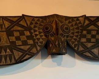 Large vintage African Burkina Faso Bwa butterfly plank mask, approx 36"