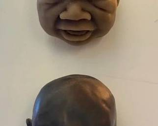 Barbara Wakefield (UK) bronze baby head sculpture