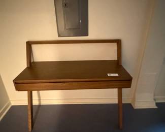$100.  $290 Crate & Barrel Wall Mount Desk with drawer. 48"w x 20"d x 42"h. As found.
