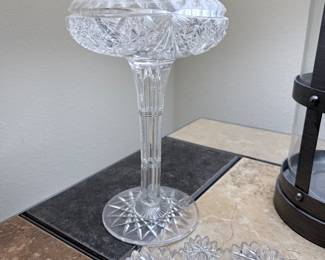 this one is amazing antique cut glass Tall compote