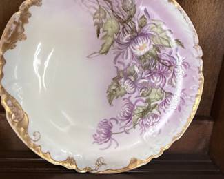 large lavender thistle plate and painted