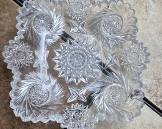 Cut glass American brilliant dish