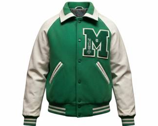 Sports items are coming off the truck 
Letterman Jacket 