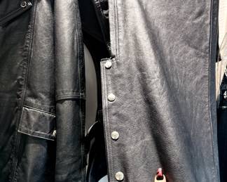Leather jacket and chaps