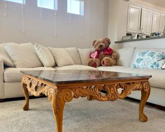 Marble top coffee table