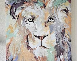 Large Canvas Lion Art