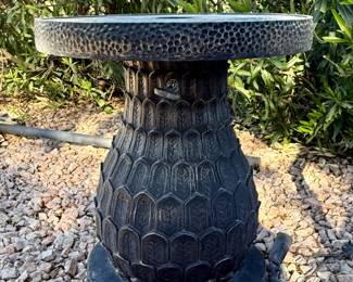 Outdoor side table with umbrella