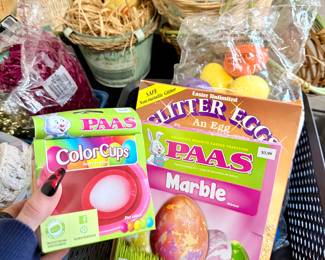 Easter decor and egg coloring