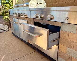 Grill with additional drawers and storage space