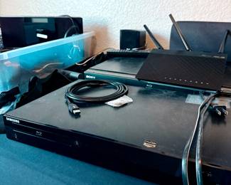 Electronics, router, DVD player