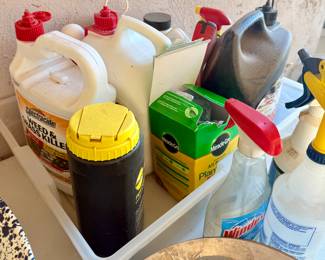Cleaning supplies and weed killer