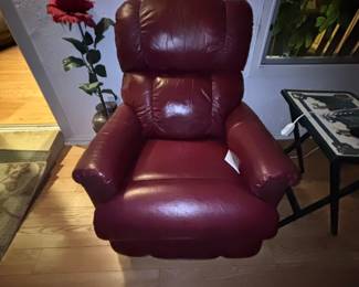Burgundy Leather LaZBoy Recliner Chair