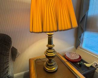 Vintage Stiffel Brass Table Lamp with Accordion Pleated Shade