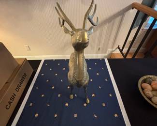 Vintage Solid Brass Deer Sculpture second image