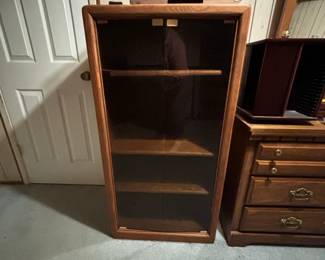 Vintage MidCentury Modern Stereo Cabinet with Smoked Glass Doors