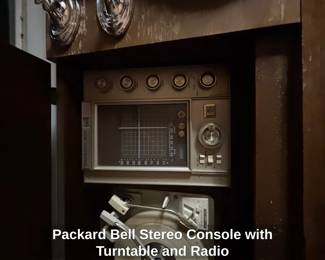 Packard Bell Stereo Console with Turntable and Radio