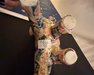 La Vie Vintage Ceramic Glazed Patchwork Elephant Figurine